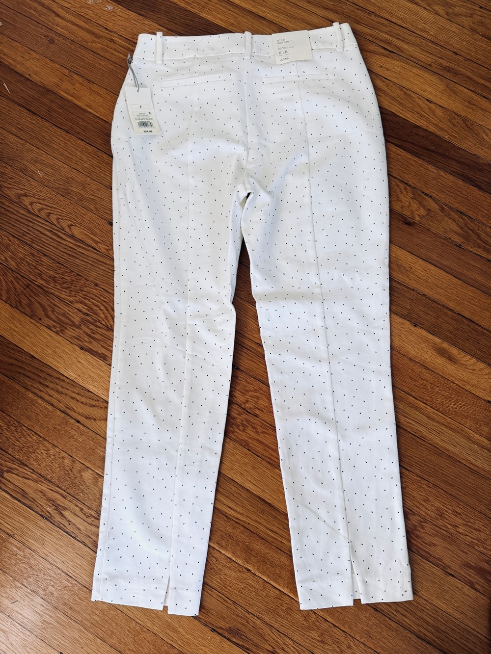 A New Day Slim Ankle Cream Black Polka Dot Pants Size 6 NWT - Picture 2 of 11